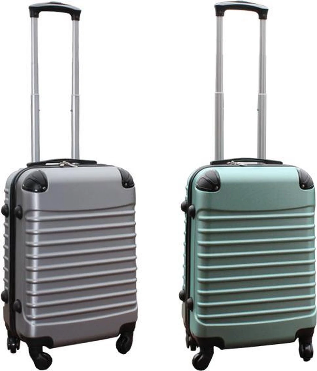 Travelerz kofferset 2 delig ABS handbagage koffers - met cijferslot - 39 liter - zilver - groen Travelerz Kofferset 2 Delig ABS Handbagage Koffers - Met Cijferslot - 39 Liter - Zilver - Groen -Optimaal Reisopslag Winkel 1024x1200 1