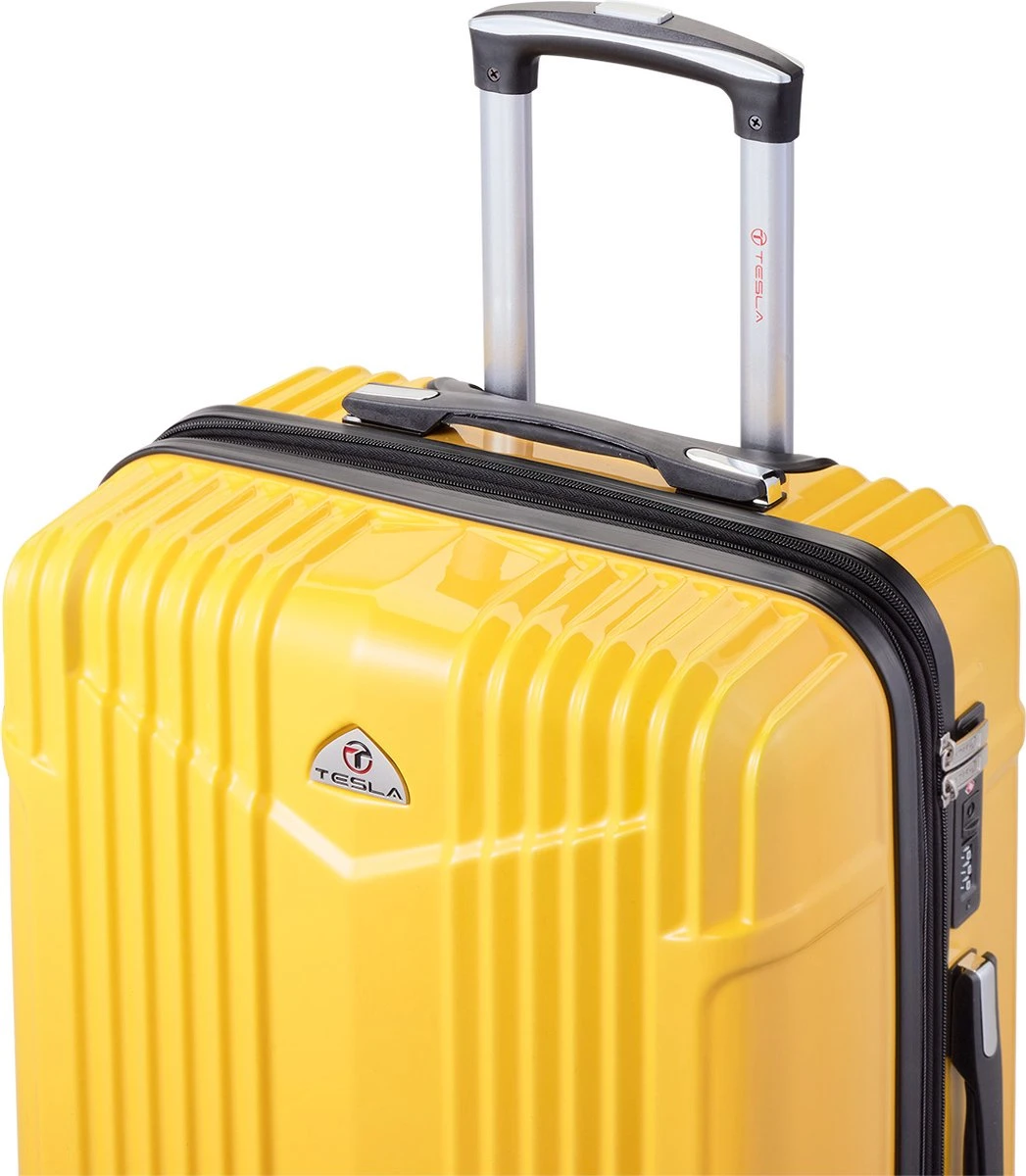 Tesla PC - Reiskoffer - 65 cm - 4 Wielen - Geel Tesla PC - Reiskoffer - 65 Cm - 4 Wielen - Geel -Optimaal Reisopslag Winkel