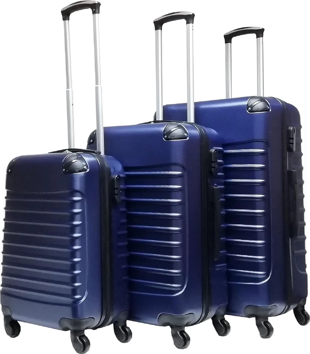 Castillo Trimix 3 delige ABS Kofferset - Donkerblauw Castillo Trimix 3 Delige ABS Kofferset - Donkerblauw -Optimaal Reisopslag Winkel