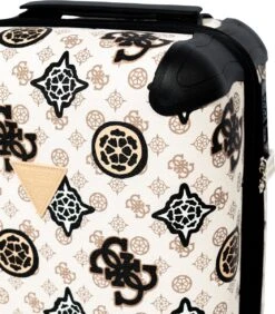 Guess House Party 18 In 4 Wheeler Dames Reiskoffer - Cream Multi Logo -Optimaal Reisopslag Winkel 1052x1200 1