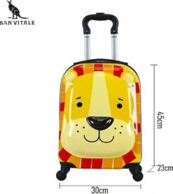 San Vitale® - Lichtgewicht Reis Koffer - Trolley - Handbagage - Leeuw - Geel -Optimaal Reisopslag Winkel 1065x1200 2