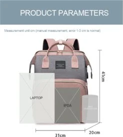 Merkloos Tas Voor Moeders En Vaders Met Uitklapbaar Baby Bedje - Draagbare Box - Rugzak Moeder - Roze - Met Veel Handige Opberg Vakken En USB Oplader - Klamboe - Mummy Bag - Verstelbaar -Optimaal Reisopslag Winkel 1073x1200 7