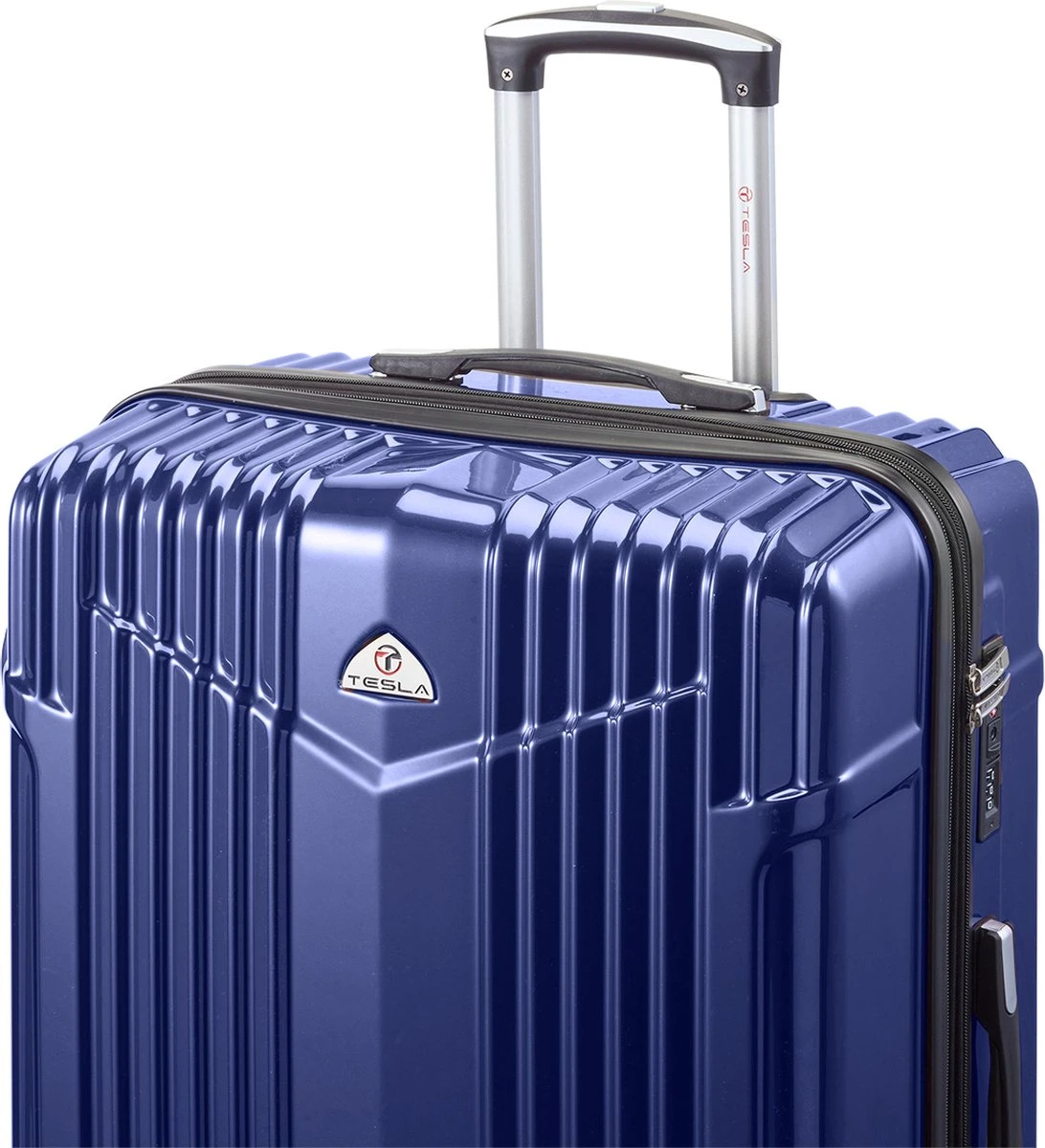 Tesla PC - Reiskoffer - 75 cm - 4 Wielen - Blauw Tesla PC - Reiskoffer - 75 Cm - 4 Wielen - Blauw -Optimaal Reisopslag Winkel
