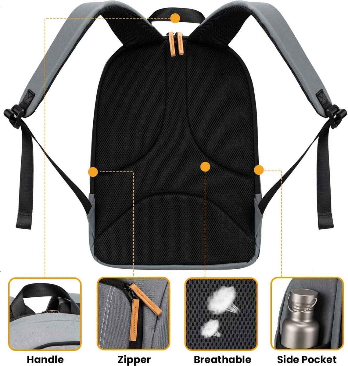 Tarion Rugzakje voor fotografen; met speciale opbergruimte voor een spiegelreflexcamera; waterdicht, licht en compact; incl. vak voor 15 inch laptop en een regenhoes; grijs Tarion Rugzakje Voor Fotografen; Met Speciale Opbergruimte Voor Een Spiegelreflexcamera; Waterdicht, Licht En Compact; Incl. Vak Voor 15 Inch Laptop En Een Regenhoes; Grijs -Optimaal Reisopslag Winkel 1141x1200 2