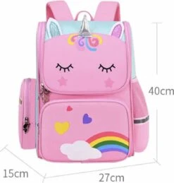 Unicorn Speelgoed - Schooltas Meisje - Unicorn Cape + Masker- 3D Sleutelhanger - Kinderrugzak - Rugtas Meisje - Roze - Blauw - 40 X 27 X 15 Cm -Optimaal Reisopslag Winkel 1144x1200 1