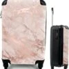 MuchoWow® Koffer - Marmer - Roze - Luxe - Marmerlook - Glitter - Design - Past Binnen 55x40x20 Cm En 55x35x25 Cm - Handbagage - Trolley - Fotokoffer - Cabin Size - Print