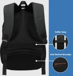Kono Rugzak - Schooltas - 15,6 Inch Laptop Rugtas - Dames/Heren - 28L - Waterafstotend - Zwart -Optimaal Reisopslag Winkel 1145x1200 2