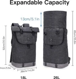 EverVanz Laptop Rugtas Vrouw & Man Roll Top Waterdicht Reizen Wandelen Rugzak Lichtgewicht Casual Dagrugzak Stijlvol Schooltas -Optimaal Reisopslag Winkel 1153x1200 10