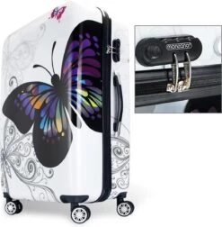 Monzana Hardcase Koffer Vlinder XL - Polycarbonaat 89L 75x49x29cm -Optimaal Reisopslag Winkel 1178x1200
