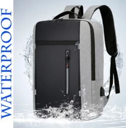 Merkloos Rugzak - Laptoprugzak 15,6 Inch - Schoolrugzak Dagrugzak - Kerstmis - Kerstfeest - Christmas Gift - Rugzak Dames Heren - Waterdichte Nylon Laptopbagagetablet - Met Usb Oplaadstation - Voor School Reizen Multifunctioneel - Grijs -Optimaal Reisopslag Winkel 1183x1200 2