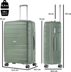TravelZ Big Bars Reiskoffer 78 Cm Met Dubbele Wielen - Trolley Koffer Met TSA-slot - Olijf -Optimaal Reisopslag Winkel 1187x1200 3