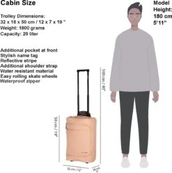 New Rebels® Harper Reistas / Weekendtas Geschikt Voor Handbagage - Waterafstotend Polyutheraan - Trolley Met Wielen En Reflectiedetails - Oud Roze - 29L -Optimaal Reisopslag Winkel 1189x1200 1