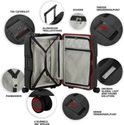 CarryOn Protector Luxe Reiskoffer - Trolley 66cm Met TSA-klikslot En OKOBAN - Ultrasterk - Zwart -Optimaal Reisopslag Winkel 1189x1200 6