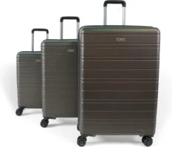 ©TROLLEYZ - Amsterdam No.9 - Kofferset 3 Delig - 55cm+69cm+78cm Met TSA Slot - Dubbele Wielen - 360° Spinners - 100% ABS - Reiskoffers In Cloudy Grey -Optimaal Reisopslag Winkel 1200x1022