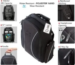 OG Original GO Motor-rugzak, Motorfiets-rugzak, Waterdicht, Zwart, 20L-30L, Motorhelm Rugtas, Helm Tas, Laptop, Reflecterend -Optimaal Reisopslag Winkel 1200x1036 3