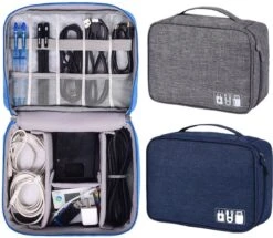 Travelorganizer Electronica Grijs - Reis Organiser Oplader - Opberger Vakantie / Travel - Reisorganizer -Optimaal Reisopslag Winkel 1200x1045