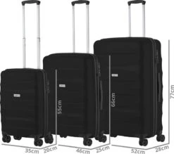 CarryOn Porter ® Kofferset - TSA Trolleyset 3-delig Met OKOBAN - Dubbele Wielen - Zwart -Optimaal Reisopslag Winkel 1200x1062