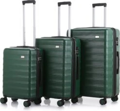 **ACTIE** NDK Swiss - Kofferset - 3 Delig - 4 Wielen - Groen