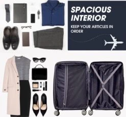 Merax 3-delig Kofferset Met TSA Slot - Trolleyset ABS 40L, 70L & 110 Liter - Grijs -Optimaal Reisopslag Winkel 1200x1111