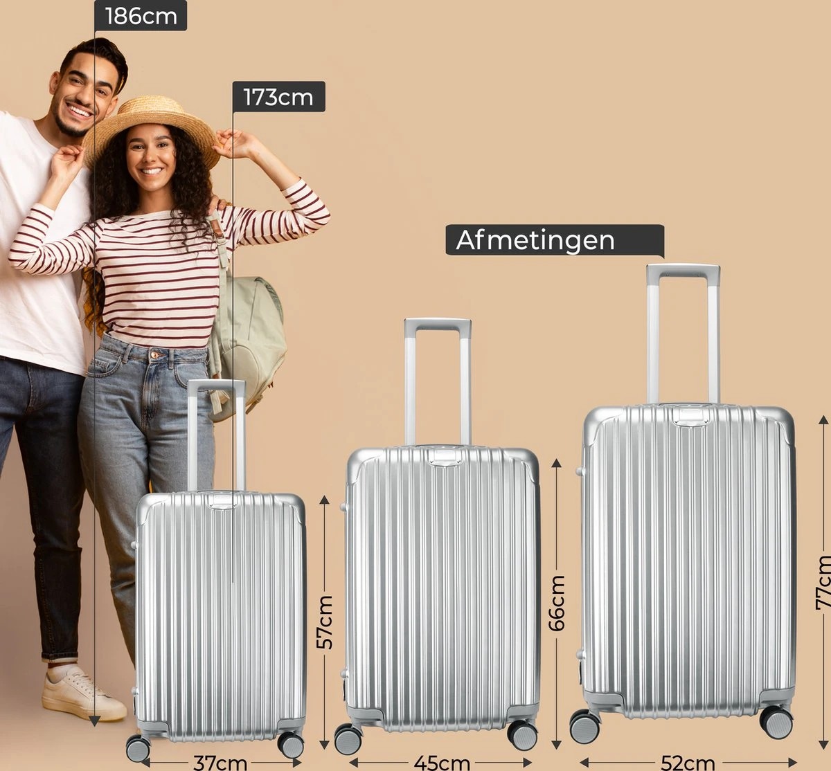 Royal Swiss - Reis koffer - 76cm - Cijferslot- Lichtgewicht koffer - 4 wielen - Silver Royal Swiss - Reis Koffer - 76cm - Cijferslot- Lichtgewicht Koffer - 4 Wielen - Silver -Optimaal Reisopslag Winkel