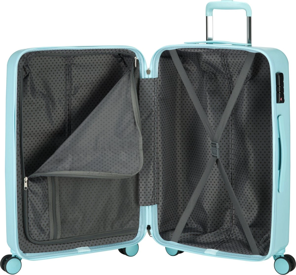 Princess Traveller Harlem - Reiskoffer - Blauw - M - 66cm Princess Traveller Harlem - Reiskoffer - Blauw - M - 66cm -Optimaal Reisopslag Winkel