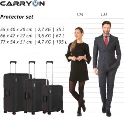 CarryOn Protector Luxe 3-delige Kofferset - Trolleyset Met TSA-kliksloten - Zwart -Optimaal Reisopslag Winkel 1200x1130 2