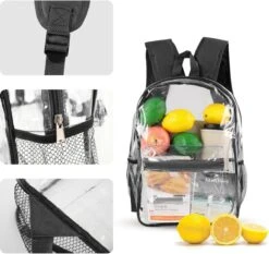 Merkloos Rugzak - Tas - Sporttas - Gymtas - Transparante Tas - Zwemtas - Zwart - Zwemmen - Doorzichtige Rugzak - Zwembad - Waterafstotend - Unisex -Optimaal Reisopslag Winkel 1200x1131 3