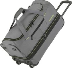 Travelite Basics Wheeled Duffle 70cm Expandable Grey/Green -Optimaal Reisopslag Winkel 1200x1132 2
