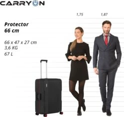 CarryOn Protector Luxe Reiskoffer - Trolley 66cm Met TSA-klikslot En OKOBAN - Ultrasterk - Zwart -Optimaal Reisopslag Winkel 1200x1139