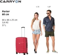 CarryOn Porter ® Reiskoffer - 66cm Trolley Met TSA-slot - OKOBAN Registratie - Rood -Optimaal Reisopslag Winkel 1200x1148 3