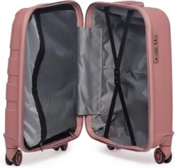 ©TROLLEYZ - Paris No.5 - Trolley - 55cm Met TSA Slot - Dubbele Wielen - 360° Spinners - 100% Polypropyleen - Handbagage Koffer In Rose Blush -Optimaal Reisopslag Winkel 1200x1150