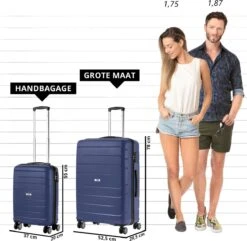 TravelZ Big Bars Kofferset - Trolleyset TSA 2-delig - Handbagage En Groot - Blauw -Optimaal Reisopslag Winkel 1200x1169 9