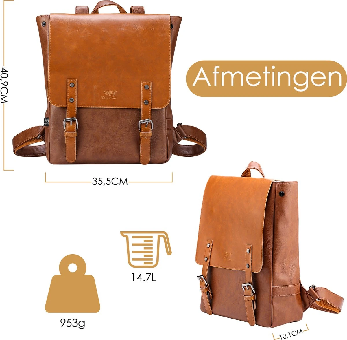 Behave Rugzak - Rugtas - Backpack - Laptoptas - Schooltas - 15 L - 15 Inch Laptop Tas - Bruin Behave Rugzak - Rugtas - Backpack - Laptoptas - Schooltas - 15 L - 15 Inch Laptop Tas - Bruin -Optimaal Reisopslag Winkel 1200x1174 4