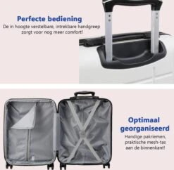 CabinMax Velocity Handbagage Koffer - Uitbreidbaar Trolley 44L - Harde Reiskoffer - 55x40x20/25 Cm - Lichtgewicht - Groot Capaciteit - Wit -Optimaal Reisopslag Winkel 1200x1175