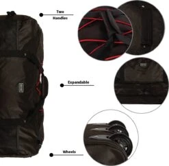 New Rebels Roll-able Trolley - Reistas - Weekendtas - Sporttas 80 Cm - Zwart -Optimaal Reisopslag Winkel 1200x1175 5