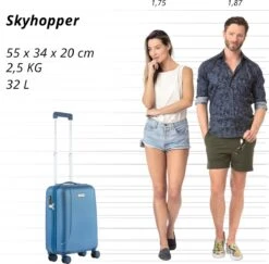 CarryOn Skyhopper Handbagage Koffer 55cm – TSA-slot – Okoban Registratie – Blauw -Optimaal Reisopslag Winkel 1200x1181