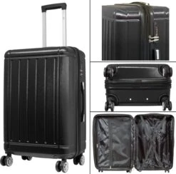 Travelsuitcase - Parma- Losse Reiskoffer - Polycarbonaat- Zwart - Hoogglans - Maat S / 42 Liter -Optimaal Reisopslag Winkel 1200x1184 2