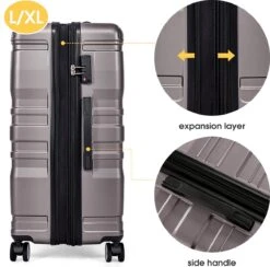 Merax 3-delig Kofferset Met TSA Slot - Trolleyset ABS 40L, 70L & 110 Liter - Grijs -Optimaal Reisopslag Winkel 1200x1186