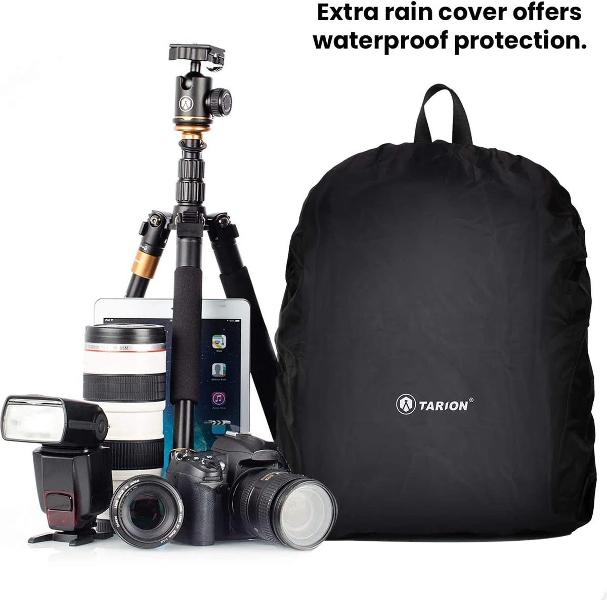 Tarion Rugzakje voor fotografen; met speciale opbergruimte voor een spiegelreflexcamera; waterdicht, licht en compact; incl. vak voor 15 inch laptop en een regenhoes; grijs Tarion Rugzakje Voor Fotografen; Met Speciale Opbergruimte Voor Een Spiegelreflexcamera; Waterdicht, Licht En Compact; Incl. Vak Voor 15 Inch Laptop En Een Regenhoes; Grijs -Optimaal Reisopslag Winkel 1200x1186 5