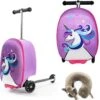 Kinderstep | Reiskoffer Met Wielen - FDBW - Koffer Kinderen | Paarse Eenhoorn | Step Met 3 Wielen - Bouncy Box 50 Kilo 40x20x25 Cm + Nekkussen Vliegtuig -Optimaal Reisopslag Winkel 1200x1190 2
