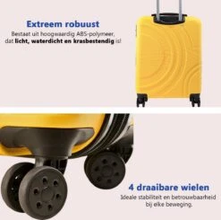 CabinMax Velocity Handbagage Koffer - Uitbreidbaar Trolley 44L - Harde Reiskoffer - 55x40x20/25 Cm - Lichtgewicht - Groot Capaciteit - Geel -Optimaal Reisopslag Winkel 1200x1190