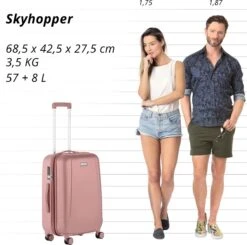 CarryOn Skyhopper Reiskoffer - 68.5cm TSA Trolley Met Expander En OKOBAN - Roze -Optimaal Reisopslag Winkel 1200x1192