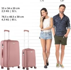 CarryOn Skyhopper Kofferset – TSA Handbagage + Reiskoffer 78cm – Dubbele Wielen - Old Pink -Optimaal Reisopslag Winkel 1200x1193 4