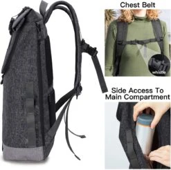 EverVanz Laptop Rugtas Vrouw & Man Roll Top Waterdicht Reizen Wandelen Rugzak Lichtgewicht Casual Dagrugzak Stijlvol Schooltas -Optimaal Reisopslag Winkel 1200x1193 6