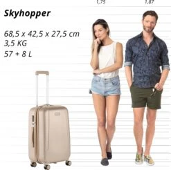 CarryOn Skyhopper Reiskoffer – 68.5cm TSA Trolley Met Expander En OKOBAN - Champagne -Optimaal Reisopslag Winkel 1200x1194 4
