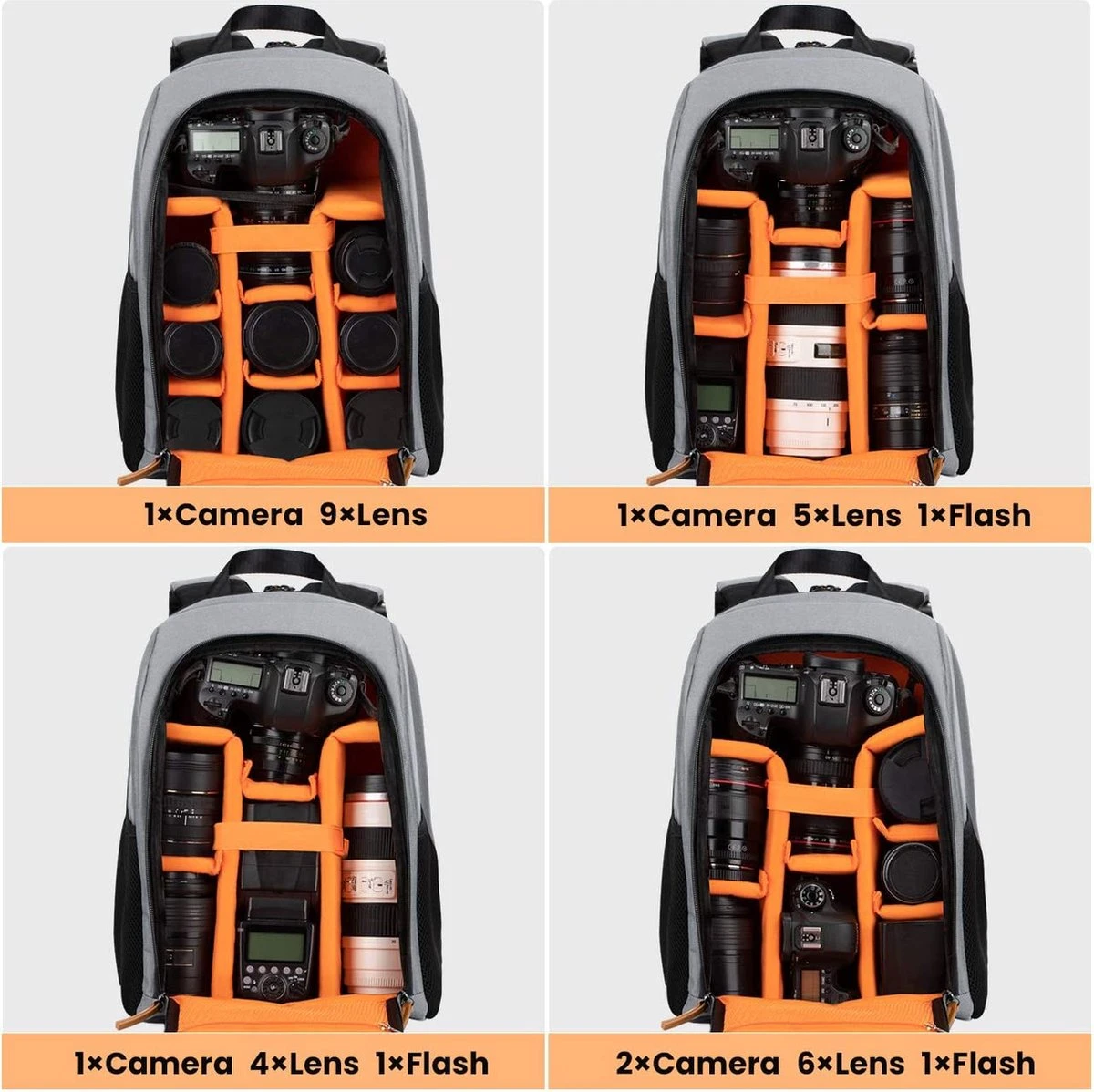 Tarion Rugzakje voor fotografen; met speciale opbergruimte voor een spiegelreflexcamera; waterdicht, licht en compact; incl. vak voor 15 inch laptop en een regenhoes; grijs Tarion Rugzakje Voor Fotografen; Met Speciale Opbergruimte Voor Een Spiegelreflexcamera; Waterdicht, Licht En Compact; Incl. Vak Voor 15 Inch Laptop En Een Regenhoes; Grijs -Optimaal Reisopslag Winkel 1200x1198 13