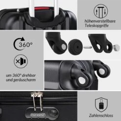 Monzana Koffer Hardcase - Basislijn / M - Zwart 4 Monzana Koffer Hardcase - Basislijn / M - Zwart -Optimaal Reisopslag Winkel 1200x1198 4