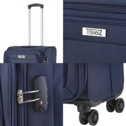 TravelZ Softspinner TSA Kofferset - 2-delig Handbagage + Grote Koffer 77cm - Dubbele Wielen - Blauw -Optimaal Reisopslag Winkel 1200x1200 1025