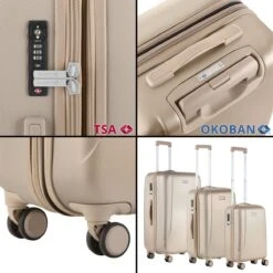 CarryOn Skyhopper Kofferset – TSA Trolleyset Met OKOBAN – Dubbele Wielen - Champagne -Optimaal Reisopslag Winkel 1200x1200 1048