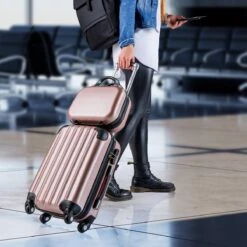 Monzana Hardcase Kofferset 4 Delig - Baseline Beautycase/M/L/XL - Rosé -Optimaal Reisopslag Winkel 1200x1200 1101